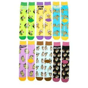 NWT Bioworld Hanna Barbera Yogi Bear Casual Crew Socks 6 Pairs Men's Size 8-12